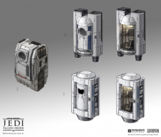 Concept art of Escape Pod from the video game Star Wars Jedi Fallen Order by Prog Wang