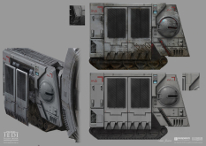 Concept art of Imperial Excavation Equipment from the video game Star Wars Jedi Fallen Order by Gabriel Yeganyan