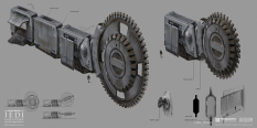 Concept art of Imperial Excavation Equipment from the video game Star Wars Jedi Fallen Order by Gabriel Yeganyan