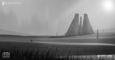 Concept art of Jedi Temple from the video game Star Wars Jedi Fallen Order by Gustavo Henrique Mendonça