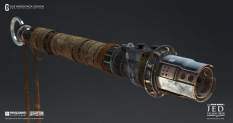 Concept art of Boone Lightsaber Front from the video game Star Wars Jedi Fallen Order by Gustavo Henrique Mendonça