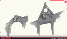 Concept art of Architecture from the video game Valorant by Theo Aretos