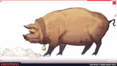 Concept art of Pig from the video game Valorant by Theo Aretos
