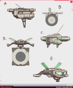 Concept art of Drones from the video game Valorant by Theo Aretos