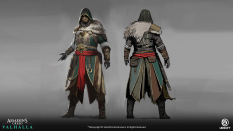 Concept art of Assassin Outfit from the video game Assassin's Creed Valhalla by Pierre Raveneau