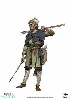 Concept art of Fyrdsman Javelin from the video game Assassin's Creed Valhalla by Even Amundsen