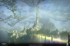 Concept art of Asgard from the video game Assassin's Creed Valhalla by Gilles Beloeil