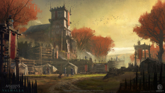 Concept art of Church from the video game Assassin's Creed Valhalla by Gabriel Tan