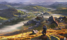 Concept art of England Vista Autumn Mood from the video game Assassin's Creed Valhalla by Donglu Yu