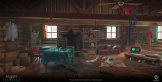 Concept art of Present Day Cabin from the video game Assassin's Creed Valhalla by Gilles Beloeil
