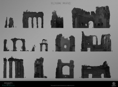 Concept art of Ruins In Landscape from the video game Assassin's Creed Valhalla by Gilles Beloeil