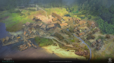 Concept art of Villages from the video game Assassin's Creed Valhalla by Gilles Beloeil