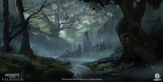 Concept art of Wistmans Forest from the video game Assassin's Creed Valhalla by Ignat Komitov