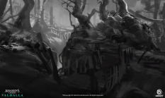 Concept art of Wistmans Forest from the video game Assassin's Creed Valhalla by Ignat Komitov