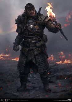 Concept art of Fire Mongol from the video game Ghost Of Tsushima by Mitch Mohrhauser