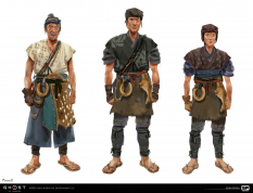 Concept art of Merchants from the video game Ghost Of Tsushima by John Powell