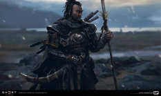 Concept art of Mongol Warlord from the video game Ghost Of Tsushima by Mitch Mohrhauser