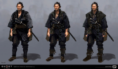 Concept art of Travelers Attire from the video game Ghost Of Tsushima by John Powell