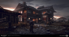 Concept art of Brothel Inn from the video game Ghost Of Tsushima by Mitch Mohrhauser