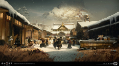 Concept art of Kikuchi Estate from the video game Ghost Of Tsushima by Ian Jun Wei Chiew