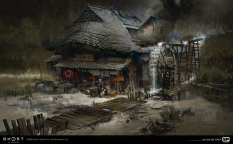 Concept art of Komatsu Forge from the video game Ghost Of Tsushima by Ian Jun Wei Chiew