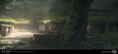 Concept art of Old Growth Forests from the video game Ghost Of Tsushima by Romain Jouandeau