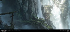Concept art of Shrine Climbs from the video game Ghost Of Tsushima by Romain Jouandeau
