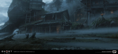 Concept art of Umugi Cove from the video game Ghost Of Tsushima by Romain Jouandeau