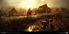 Concept art of Yagata Farmstead from the video game Ghost Of Tsushima by Ian Jun Wei Chiew