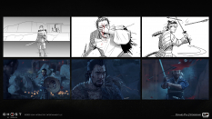 Concept art of Ryuzo Duel Storyboard from the video game Ghost Of Tsushima by Edward Pun