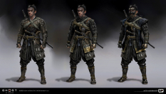 Concept art of Ghost Armor from the video game Ghost Of Tsushima by Mitch Mohrhauser