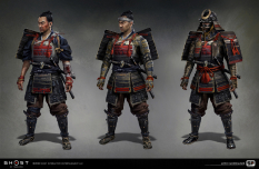 Concept art of Samurai Clan Armor from the video game Ghost Of Tsushima by Mitch Mohrhauser
