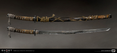 Concept art of Sword Kits from the video game Ghost Of Tsushima by Mitch Mohrhauser