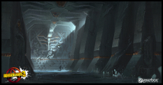 Concept art of Eridian Ruins Temple from the video game Borderlands 3 by Luke H