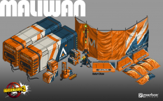 Concept art of Maliwan Prop from the video game Borderlands 3 by Robert Chew