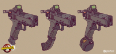 Concept art of Dahl Pistols from the video game Borderlands 3 by Elijah Mcneal