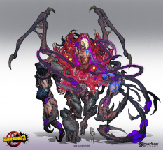 Concept art of Tyreen The Destroyer from the video game Borderlands 3 by Max Davenport