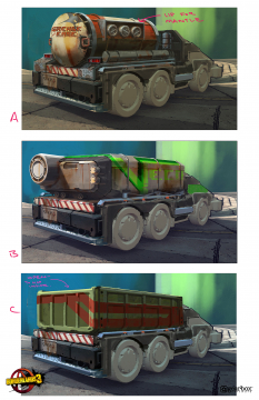 Concept art of Truck Options from the video game Borderlands 3 by Adam Ybarra