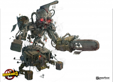 Concept art of Torture 9000 from the video game Borderlands 3 by Dimitri Neron