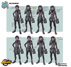 Concept art of Ava from the video game Borderlands 3 by Amanda Christensen