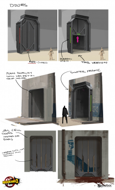 Concept art of Eden 6 Prison Doors from the video game Borderlands 3 by Adam Ybarra