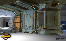 Concept art of Sanctuary Iii Interior from the video game Borderlands 3 by Adam Ybarra