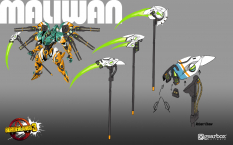 Concept art of Maliwan Mech from the video game Borderlands 3 by Robert Chew