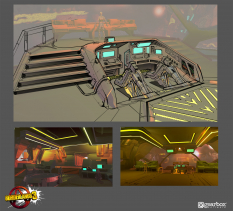 Concept art of Sanctuary Iii Bridge from the video game Borderlands 3 by Adam Ybarra