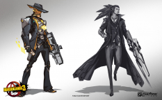 Concept art of Zane The Operative Early Exploration from the video game Borderlands 3 by Max Davenport