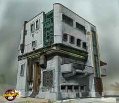 Concept art of Building from the video game Borderlands 3 by Adam Ybarra
