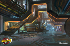 Concept art of Sanctuary Iii Long Hall from the video game Borderlands 3 by Adam Ybarra