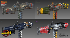 Concept art of Torgue Weapons from the video game Borderlands 3 by Kevin Duc