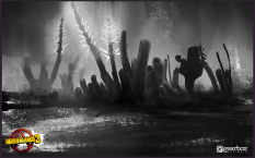 Concept art of Light Barbs from the video game Borderlands 3 by Adam Ybarra