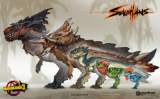 Concept art of Saurian from the video game Borderlands 3 by Max Davenport
